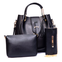 Load image into Gallery viewer, Accent Handbag (3 Piece) – Black
