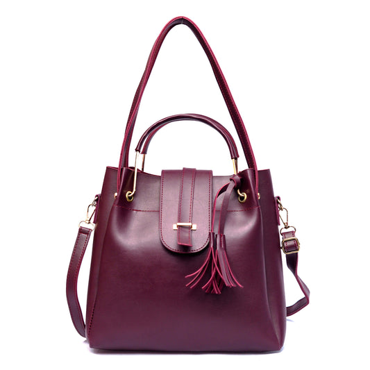 Accent Handbag (3 Piece) – Maroon