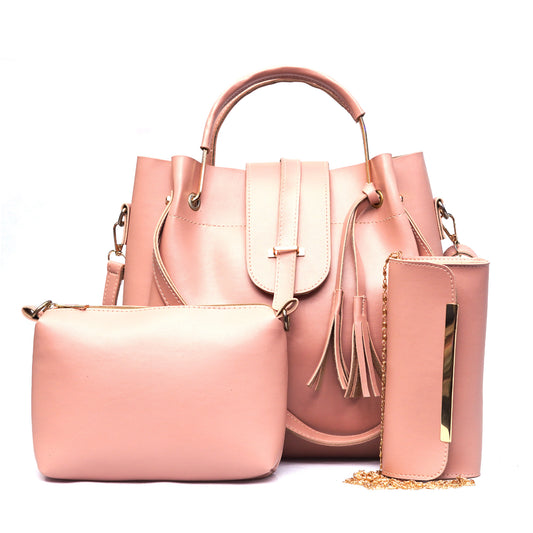 Accent Handbag (3 Piece) – Pink