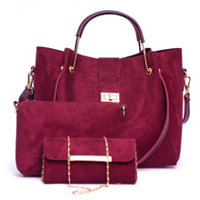 Load image into Gallery viewer, Cofix Handbag (3 Piece) – Maroon (Suede)
