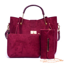 Load image into Gallery viewer, Cofix Handbag (3 Piece) – Maroon (Suede)
